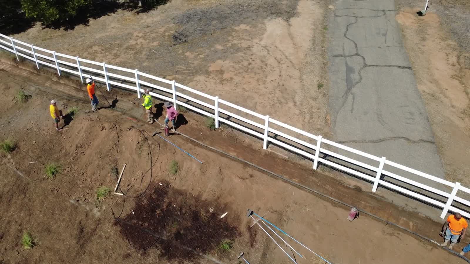 Concrete truck at a V-ditch job